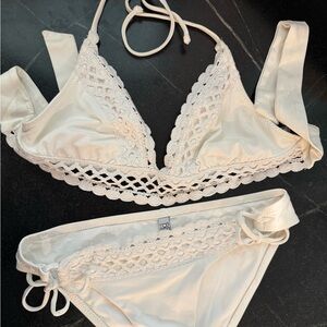 BECCA Cream Crochet Bikini